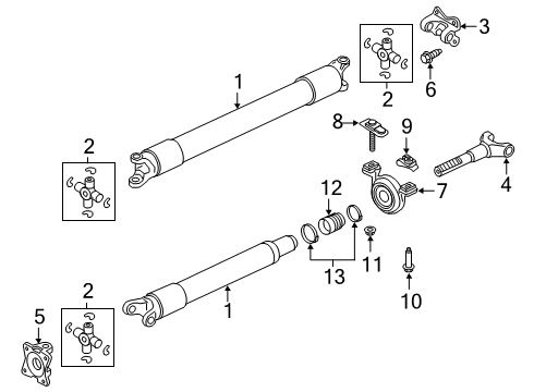 2018 Lincoln Navigator Drive Shaft - Rear Drive Shaft Bolt Diagram for -N811880-S100