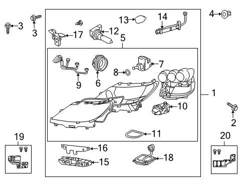 2012 Lexus LS600h Flashers Headlamp Assembly, Right Diagram for 81110-50571