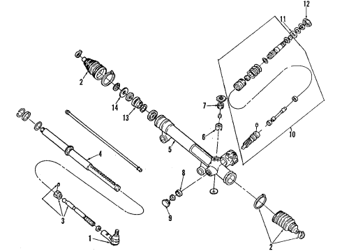 1989 Ford Taurus P/S Pump & Hoses, Steering Gear & Linkage Pressure Hose Diagram for E8DZ3A719C