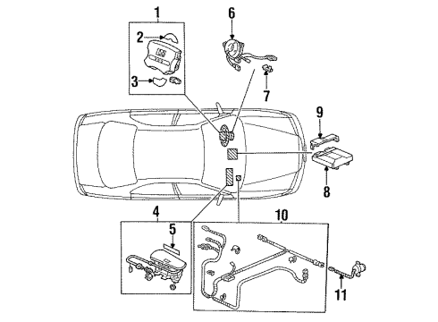 1994 Honda Accord Air Bag Components Holder, Connector (2P) Diagram for 77963-SL4-N81