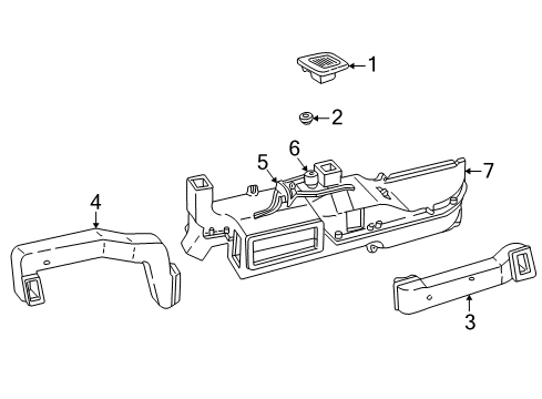 1997 Dodge B3500 Ducts Air Conditioner Heater Blend Door Defroster Vacuum Actuator Diagram for 4261107AB