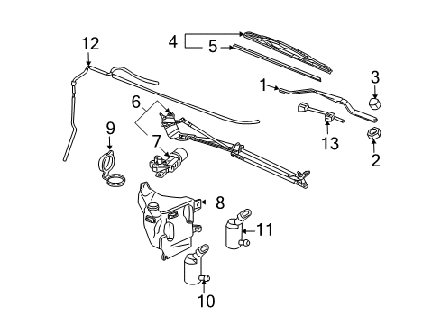 2006 Chevrolet Uplander Wiper & Washer Components Container Asm, Windshield Washer Solvent Diagram for 19120009