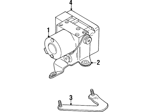 2000 Jeep Cherokee ABS Components Anti-Lock Brake Control Unit Diagram for 52128138AE