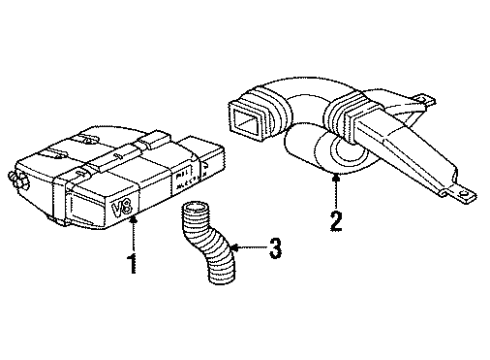 1991 Buick Commercial Chassis Air Intake Duct Asm-Air Cleaner Resonator Diagram for 25098665