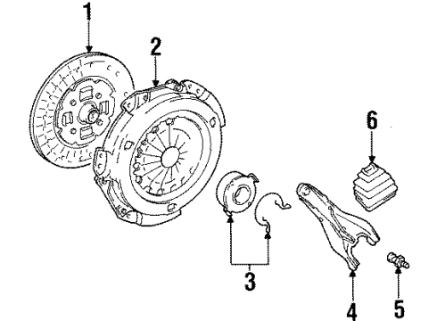 2002 Chevrolet Prizm Clutch & Flywheel Release Bearing Diagram for 88969243