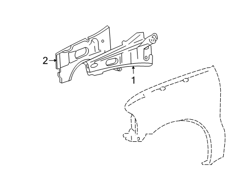 2001 Ford Excursion Inner Components - Fender Inner Panel Assembly Diagram for 5C3Z-16K007-AA