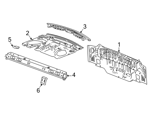 2017 Buick LaCrosse Rear Body Package Tray Panel Diagram for 26686074