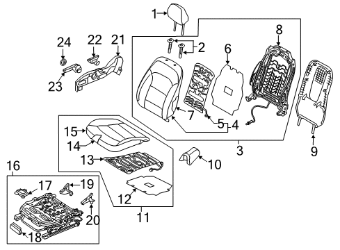 2018 Hyundai Elantra Passenger Seat Components Cap-Height Knob, RH Diagram for 88296-F2000-TRY