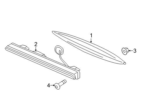 2015 Honda Fit High Mount Lamps Light Assy., High Mount Stop Diagram for 34270-T5A-J31