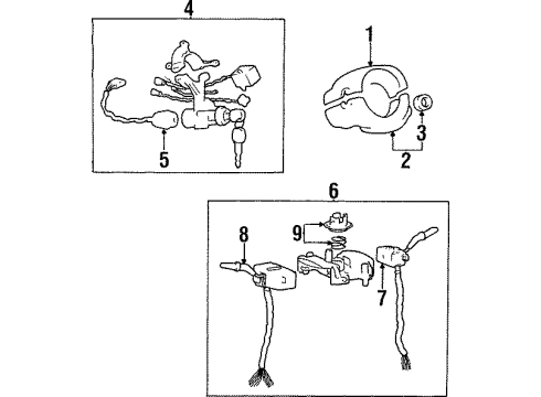 1998 Hyundai Sonata Shroud, Switches & Levers Switch Assembly-Door Warning Diagram for 95412-34010