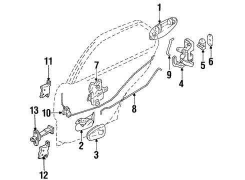 1994 Eagle Summit Door & Components Switch Front Door Power WINDO Diagram for MB973368