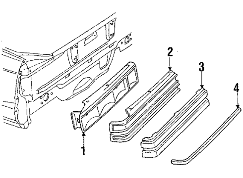 1987 Buick Century Combination Lamps Housing, Rear Combination & Side Marker Lamp Diagram for 16501667