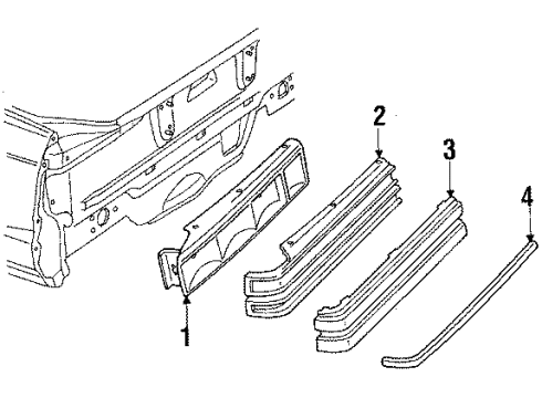 1987 Buick Century Combination Lamps Lens, Rear Combination Lamp Diagram for 16501671