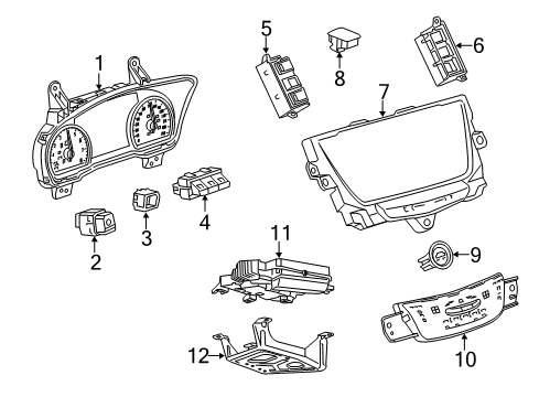 2017 Cadillac XT5 Cluster & Switches, Instrument Panel Cluster Diagram for 84378249