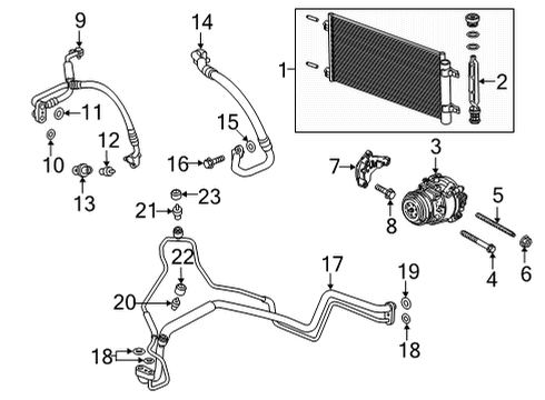 2021 Chevrolet Trax A/C Condenser, Compressor & Lines Suction Hose Diagram for 94508187