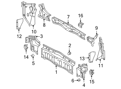 2009 Toyota Sienna Rear Body Reinforce Panel Reinforcement Diagram for 57645-08020