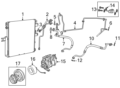 2016 Ram 2500 Air Conditioner Line-A/C CONDENSER Diagram for 68078245AB