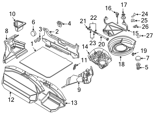 2002 BMW Z3 Interior Trim - Rear Body Foil Diagram for 41128195810