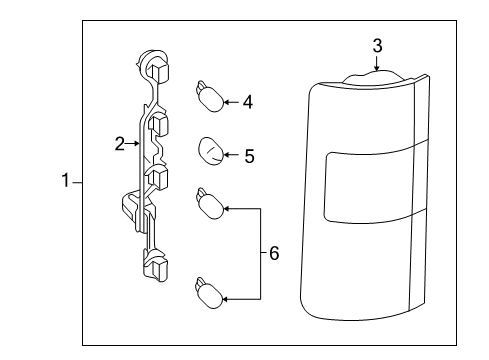 2012 Ford Transit Connect Bulbs Tail Lamp Assembly Diagram for 9T1Z-13405-A