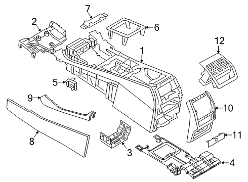 2019 BMW X7 Center Console BRACKET F CENTER CONSOLE, CE Diagram for 51169399912