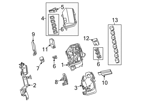 2011 Acura TL Electrical Components Relay Unit Diagram for 38254-TK4-A01