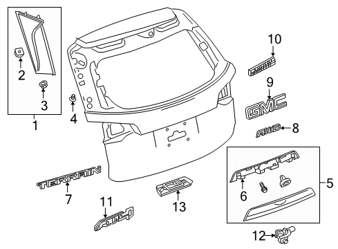 2018 GMC Terrain Parking Aid Applique Panel Diagram for 84123460