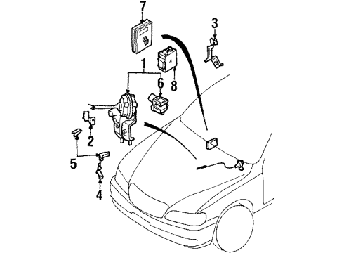 1998 Infiniti Q45 Cruise Control System ACTUATOR Assembly - ASCD Diagram for 18910-6P600