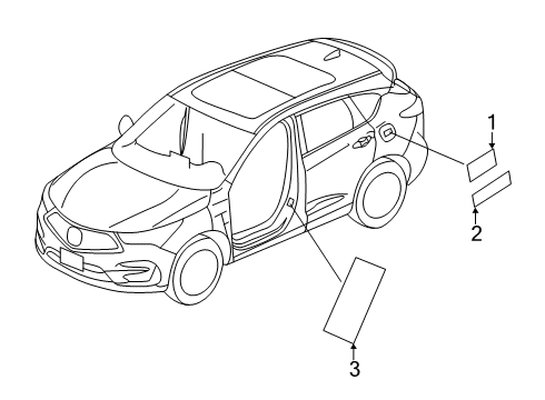 2019 Acura RDX Information Labels LABEL, DR FUSE Diagram for 38205-TJB-A00