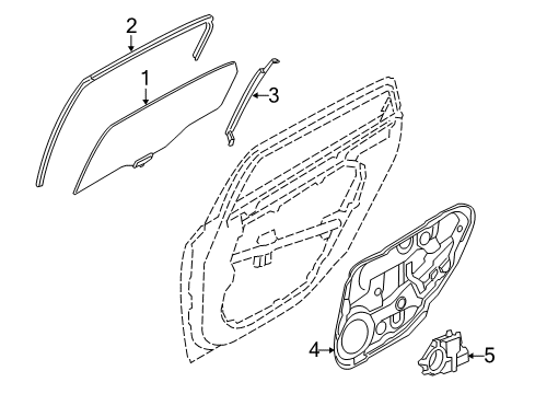 2012 Hyundai Equus Rear Door Run-Rear Door Window Glass, LH Diagram for 83530-3N000