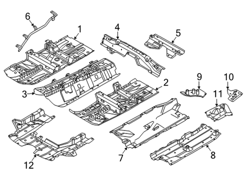 2021 Nissan Rogue Floor & Rails Floor-Front, Center Diagram for 74310-6RR0A