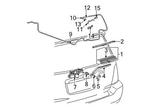 2001 Toyota Highlander Wiper & Washer Components Washer Nozzle Diagram for 85391-48010