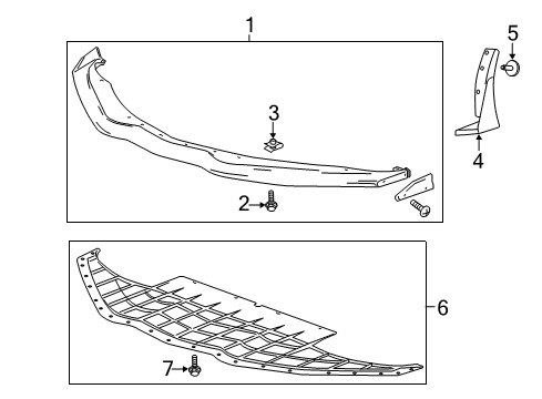 2018 Chevrolet Corvette Front Bumper - Spoiler Deflector Diagram for 23163400