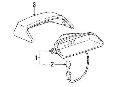 1993 Toyota Camry High Mount Lamps Lamp Assembly, Stop Center Diagram for 81570-33042-S4