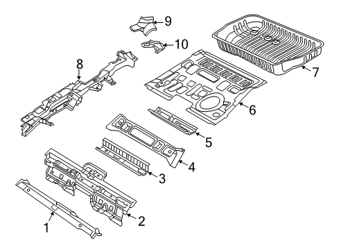 2018 Chrysler Pacifica Rear Body - Floor & Rails Panel-Rear Floor Pan Diagram for 68226991AB