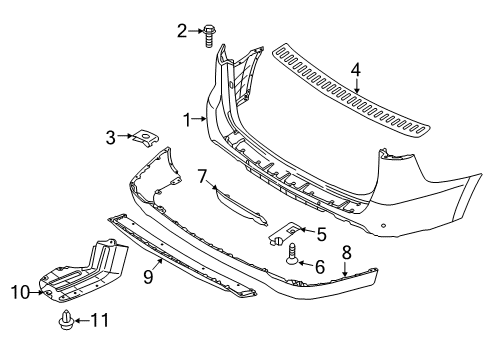 2017 Kia Sedona Rear Bumper REFLECTOR/REFLEX Assembly Diagram for 92406A9200