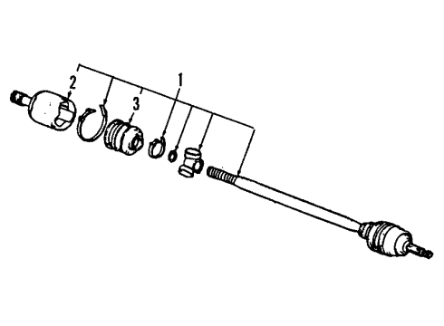 1987 Honda Prelude Front Axle Shafts & Joints, Drive Axles Driveshaft Assembly, Driver Side Diagram for 44306-SF0-621