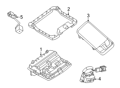 2017 Nissan Rogue Sunroof Bracket-Map Lamp Diagram for 26439-4BA0A