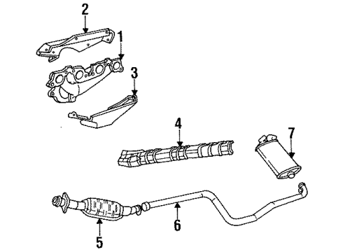 1998 Plymouth Neon Exhaust Components Gasket Diagram for 4667722