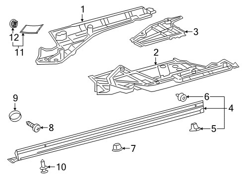 2021 Toyota RAV4 Exterior Trim - Pillars Pillar Trim Diagram for 60117-0R051