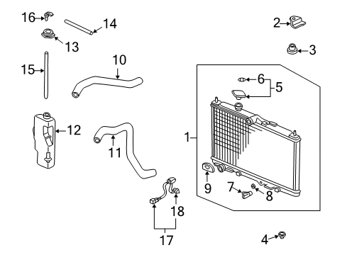 2001 Acura CL Radiator & Components Bracket, Radiator Mount (Upper) Diagram for 74171-S3M-A00
