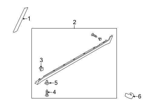 2010 Kia Soul Exterior Trim - Pillars, Rocker & Floor GARNISH Assembly-Front , RH Diagram for 861802K000