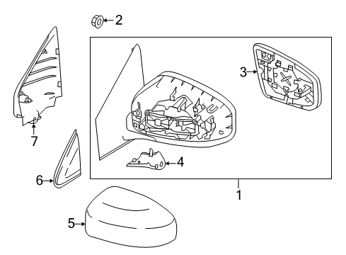 2011 Nissan Murano Outside Mirrors Mirror Assembly-Door, RH Diagram for 96301-1GR0A