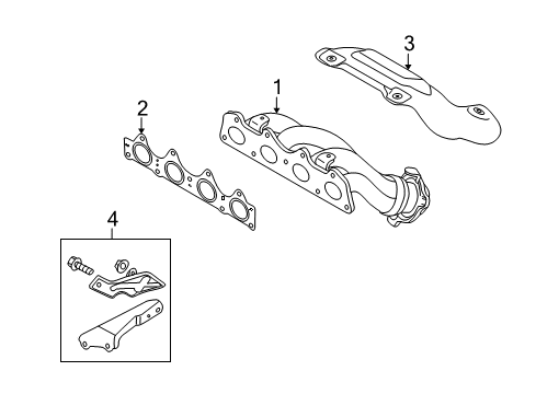 2011 Kia Soul Exhaust Manifold Exhaust Manifold Diagram for 285112B010