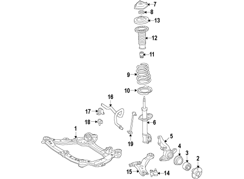 2012 Lexus HS250h Front Suspension Components, Lower Control Arm, Stabilizer Bar Bar, Stabilizer, Front Diagram for 48811-75020