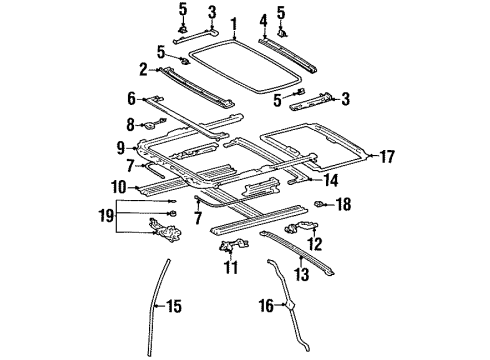 1999 Toyota Avalon Sunroof Drain Hose Diagram for 63249-41022