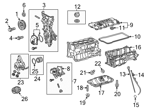 2015 Toyota Prius V Engine Parts, Mounts, Cylinder Head & Valves, Camshaft & Timing, Oil Pan, Oil Pump, Crankshaft & Bearings, Pistons, Rings & Bearings, Variable Valve Timing Bolt, FLANGE Diagram for 91551-F0835