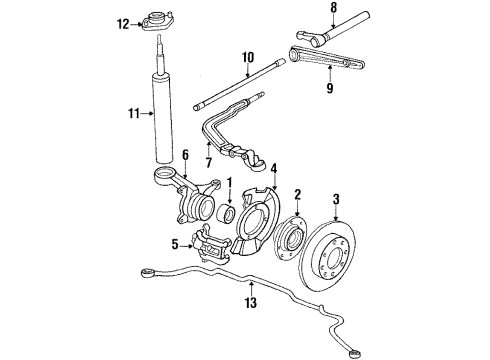 1986 Honda Civic Front Brakes Caliper Assembly, R (1 Diagram for 45210-SB3-674