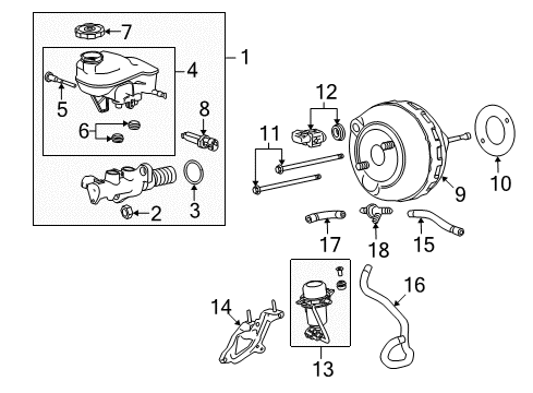 2011 Cadillac SRX Dash Panel Components Vacuum Hose Diagram for 20791949