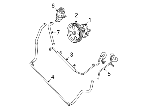 2009 Dodge Grand Caravan P/S Pump & Hoses, Steering Gear & Linkage Lines-Power Steering Return Diagram for 4766308AD