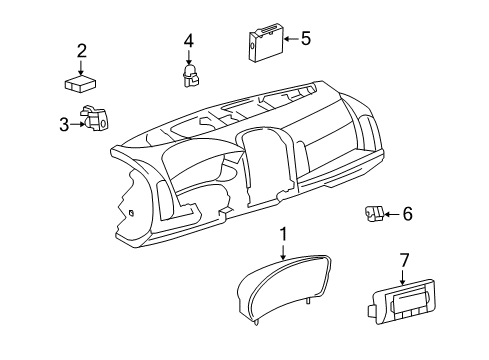 2004 Cadillac SRX Cluster & Switches, Instrument Panel Control Assembly-Heater & Air Conditioner Diagram for 25774223
